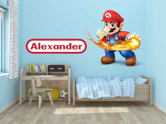 Vinilos decorativos Adhesivos infantiles de Pared mario bros 7 niño