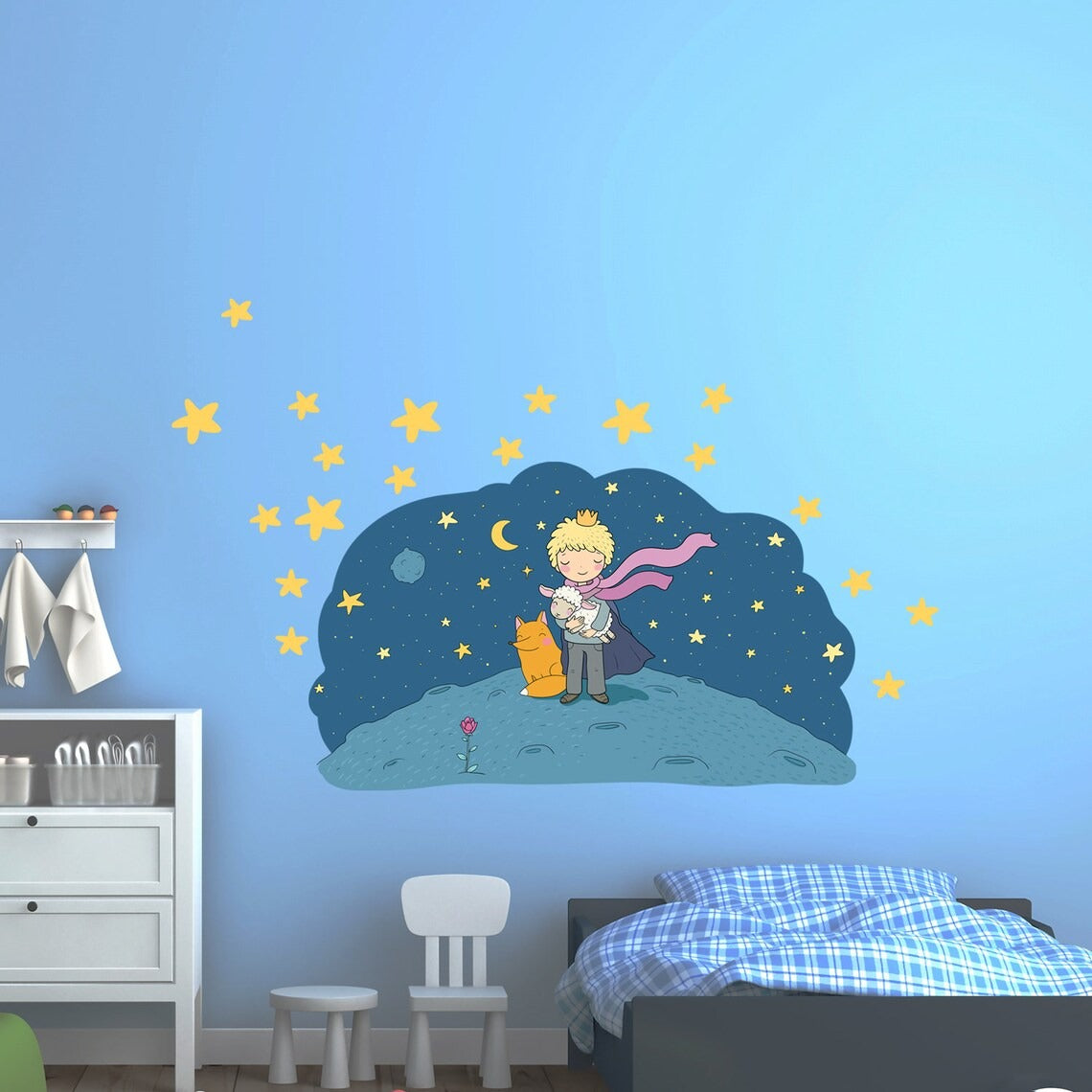 Vinilos decorativos Adhesivos infantilesde Pared el principito 2 niño