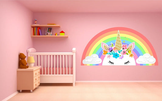 Vinilos decorativos Adhesivos infantiles de Pared cuerno unicornio  niña 5