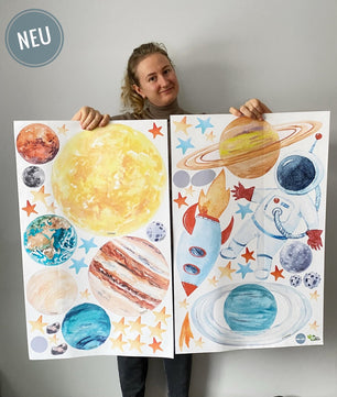 Vinilos decorativos Adhesivos infantiles de Pared espacio astronautas  niño (0048)