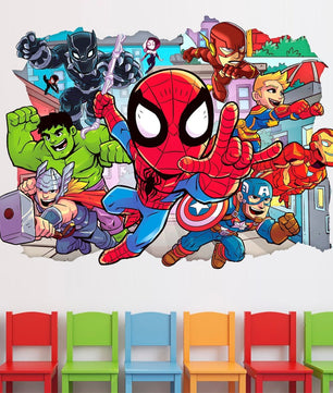 Vinilos decorativos Adhesivos infantiles de pared de spiderman modelo 15 niño
