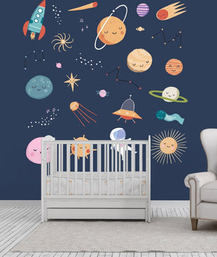 Vinilos decorativos Adhesivos infantiles de Pared espacio astronautas 13 niño