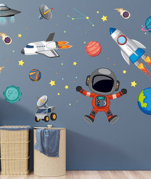 Vinilos decorativos Adhesivos infantiles de Pared espacio astronautas 17 niño