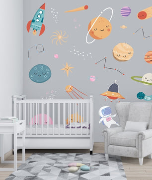 Vinilos decorativos Adhesivos infantiles de Pared espacio astronautas 13 niño