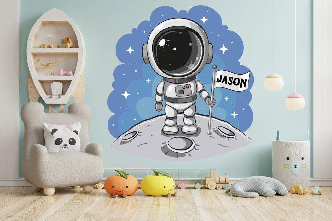 Vinilos decorativos Adhesivos infantiles de Pared espacio astronautas 9 niño