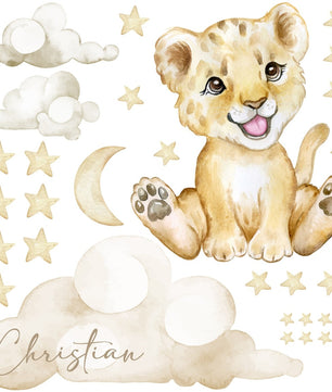 Vinilos decorativos Adhesivos infantiles de pared Animales leon niño (0022)