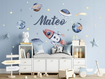 Vinilos decorativos Adhesivos infantiles de Pared  Conjunto Astronautas