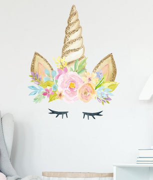 Vinilos decorativos Adhesivos infantiles de Pared cuerno unicornio  niña 6
