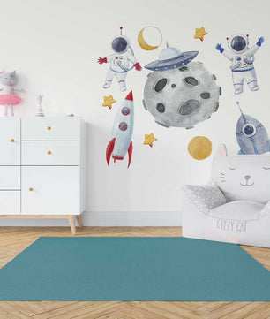 Vinilos decorativos Adhesivos infantilesde Pared espacio astronautas 8 niño
