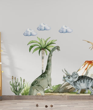 Vinilos decorativos Adhesivos infantiles de pared de dinosaurios modelo 1 niño (0088)