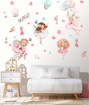 Vinilos decorativos Adhesivos infantiles de Pared  Conjunto para niñas
