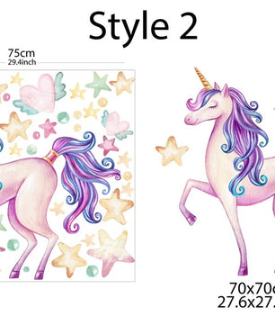 Vinilos decorativos Adhesivos infantiles de Pared unicornio  niña