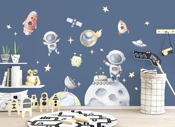 Vinilos decorativos Adhesivos infantiles de Pared  Conjunto Astronautas