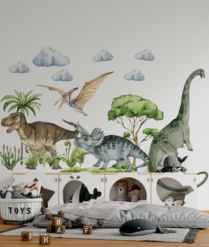 Vinilos decorativos Adhesivos infantiles de pared de dinosaurios modelo 1 niño (0088)