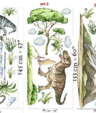 Vinilos decorativos Adhesivos infantiles de pared de dinosaurios modelo 1 niño (0088)