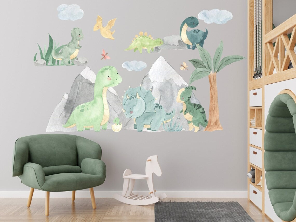 Vinilos decorativos Adhesivos infantiles de pared de dinosaurios modelo 3 infantil niño