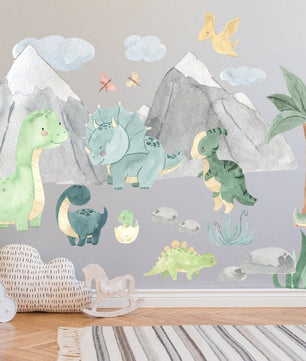 Vinilos decorativos Adhesivos infantiles de pared  Conjunto de dinosaurios Conjunto