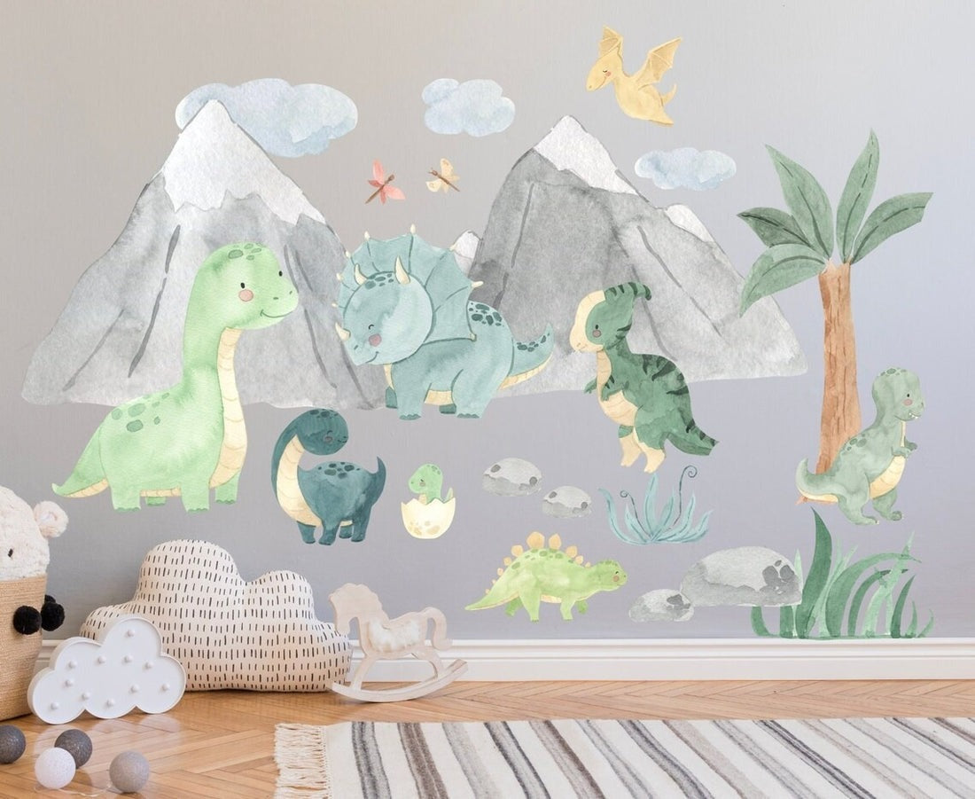 Vinilos decorativos Adhesivos infantiles de pared  Conjunto de dinosaurios Conjunto