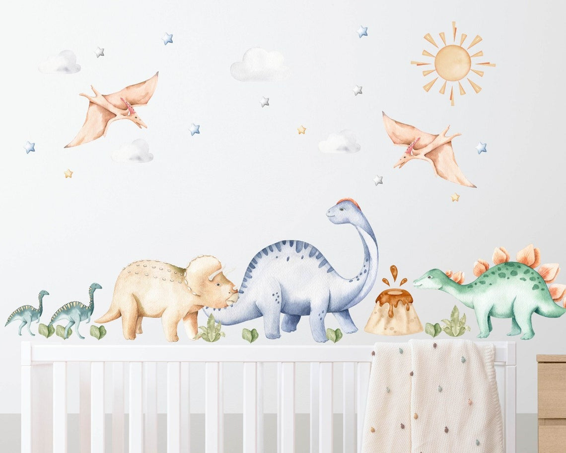 Vinilos decorativos Adhesivos infantiles de pared de dinosaurios modelo 5 infantil niño (0090)