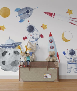 Vinilos decorativos Adhesivos infantilesde Pared espacio astronautas 8 niño