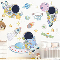 Vinilos decorativos Adhesivos infantiles de Pared espacio astronautas 7 niño (0056)