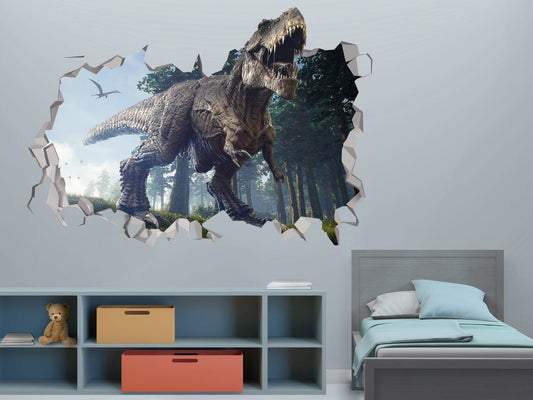 Vinilos decorativos Adhesivos infantiles de pared de dinosaurios 3D modelo 8 niño (0086)