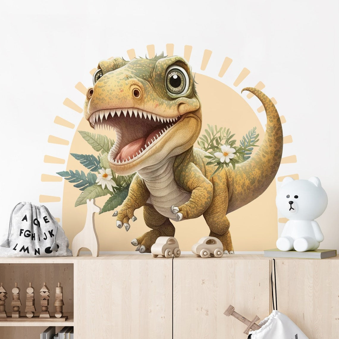 Vinilos decorativos Adhesivos infantiles de pared de dinosaurios 3D modelo 9 niño (0087)