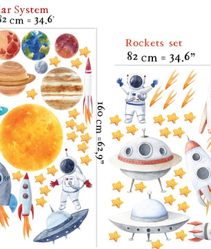 Vinilos decorativos Adhesivos infantiles de Pared espacio astronautas 3 niño