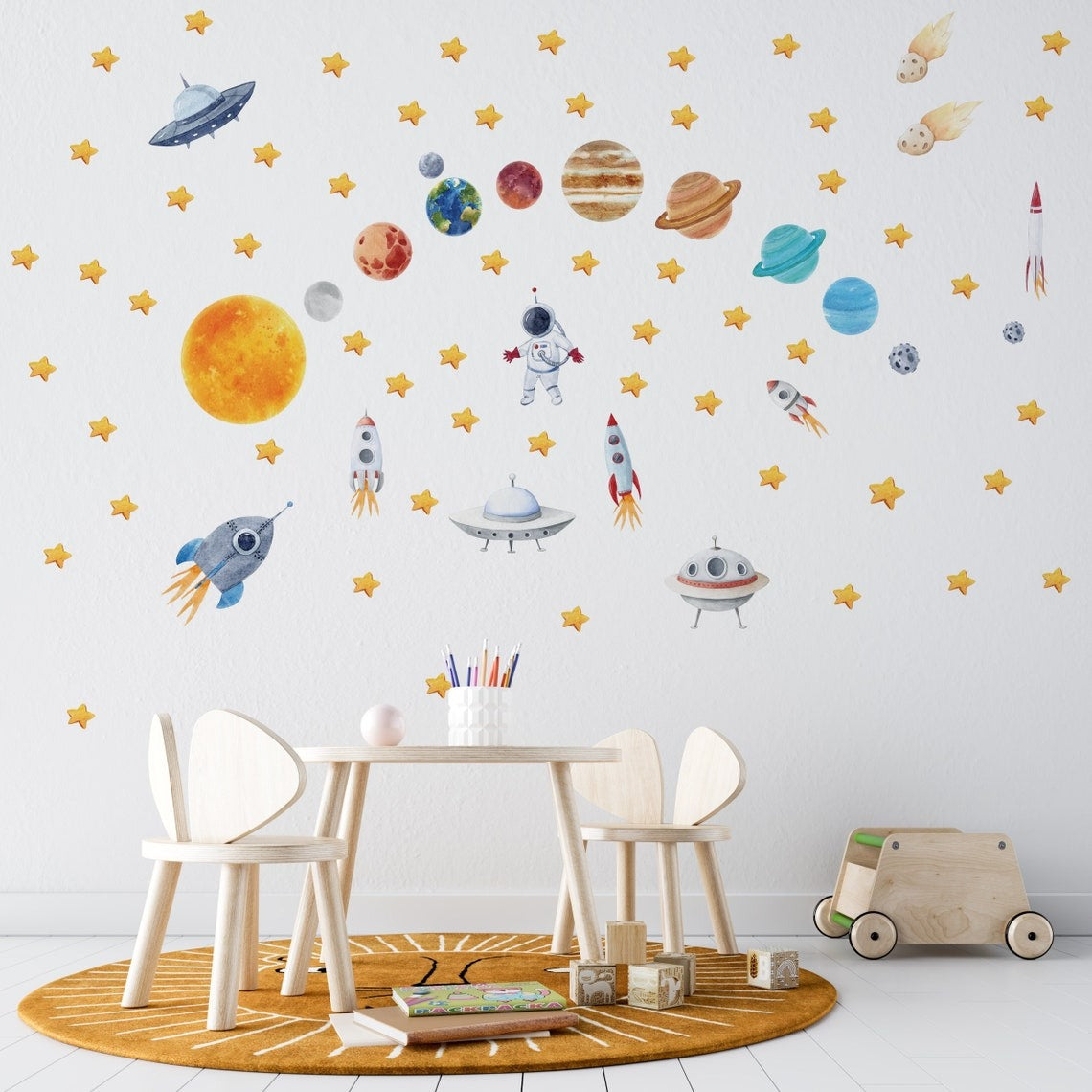 Vinilos decorativos Adhesivos infantiles de Pared espacio astronautas 3 niño