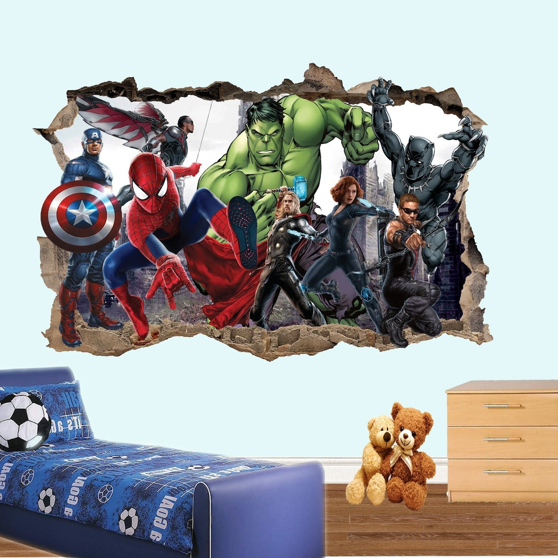 Vinilos decorativos Adhesivos infantiles de pared los vengadores modelo 3 niño