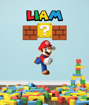 Vinilos decorativos Adhesivos infantiles de Pared mario bros 3 niño