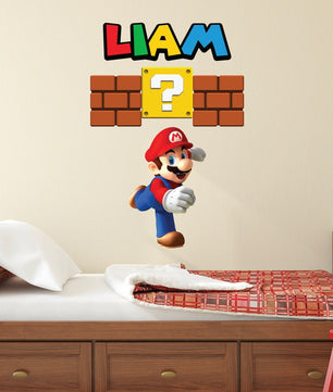 Vinilos decorativos Adhesivos infantiles de Pared mario bros 3 niño
