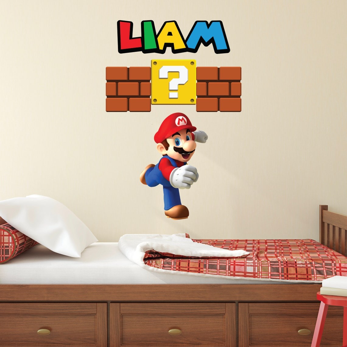 Vinilos decorativos Adhesivos infantiles de Pared mario bros 3 niño