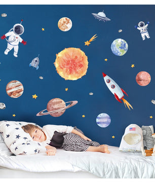 Vinilos decorativos Adhesivos infantiles de Pared espacio astronautas 2 (0053)