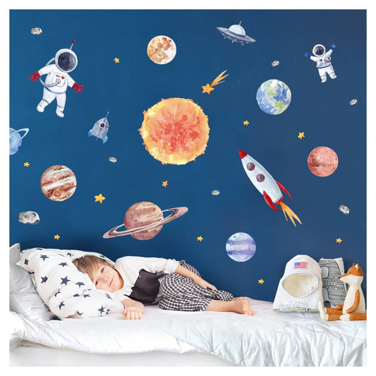 Vinilos decorativos Adhesivos infantiles de Pared espacio astronautas 2 (0053)