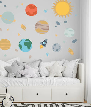 Vinilos decorativos Adhesivos infantiles de Pared espacio astronautas 14 niño