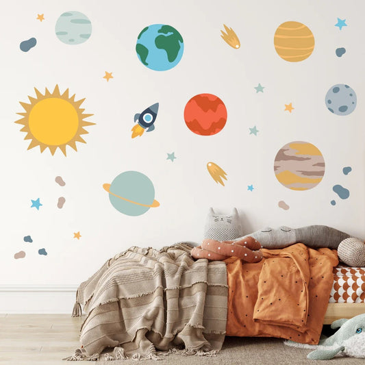 Vinilos decorativos Adhesivos infantiles de Pared espacio astronautas 14 niño