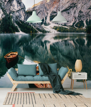 Papel para paredes Paisajes 13 lago con montañas