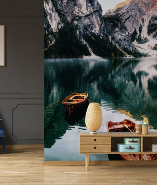 Papel para paredes Paisajes 13 lago con montañas