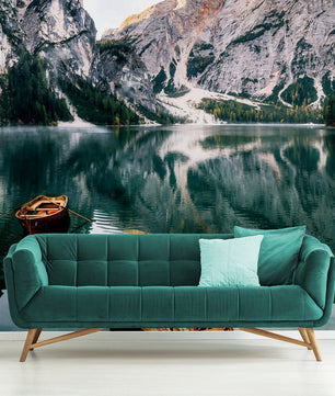 Papel para paredes Paisajes 13 lago con montañas