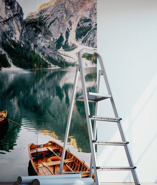 Papel para paredes Paisajes 13 lago con montañas