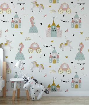 Papel para paredes Castillo mosaico princesa 2