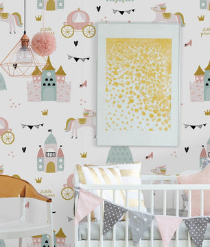 Papel para paredes Castillo mosaico princesa 2