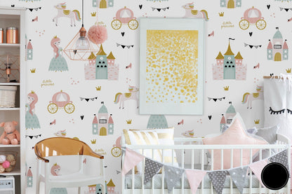 Papel para paredes Castillo mosaico princesa 2