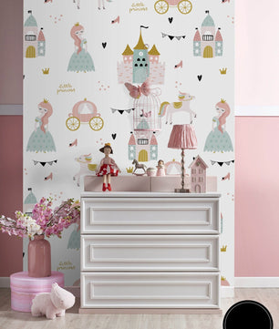 Papel para paredes Castillo mosaico princesa 2