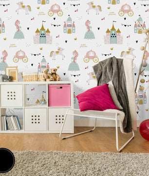 Papel para paredes Castillo mosaico princesa 2