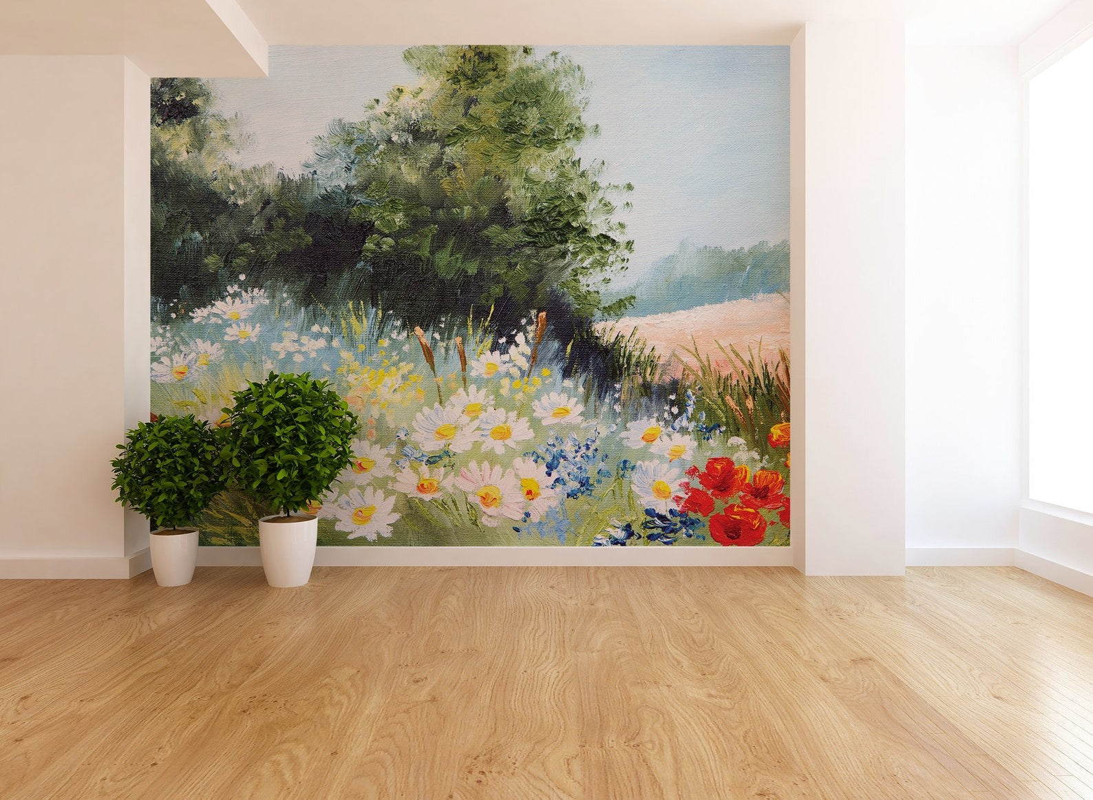 Papel para paredes Paisajes 8 pradera de acuarela