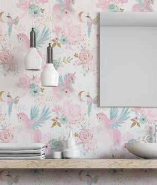 Papel para paredes diseño Unicornios
