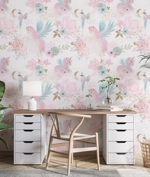 Papel para paredes diseño Unicornios
