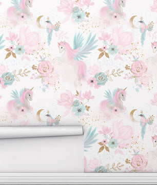Papel para paredes diseño Unicornios
